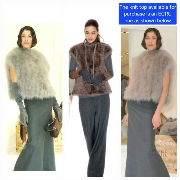 BRUNELLO CUCINELLI stunning! 100% cashmere & ostrich knit vest top $7,800 s/m - Picture 8 of 15